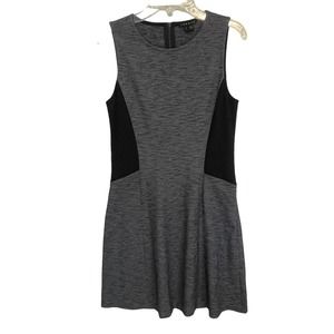 Theory Jemma Dress Womens Size 4 Gray & Black Sleeveless Mini Fit & Flare